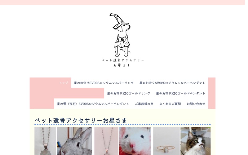 ペット遺骨アクセサリーお星さまの写真